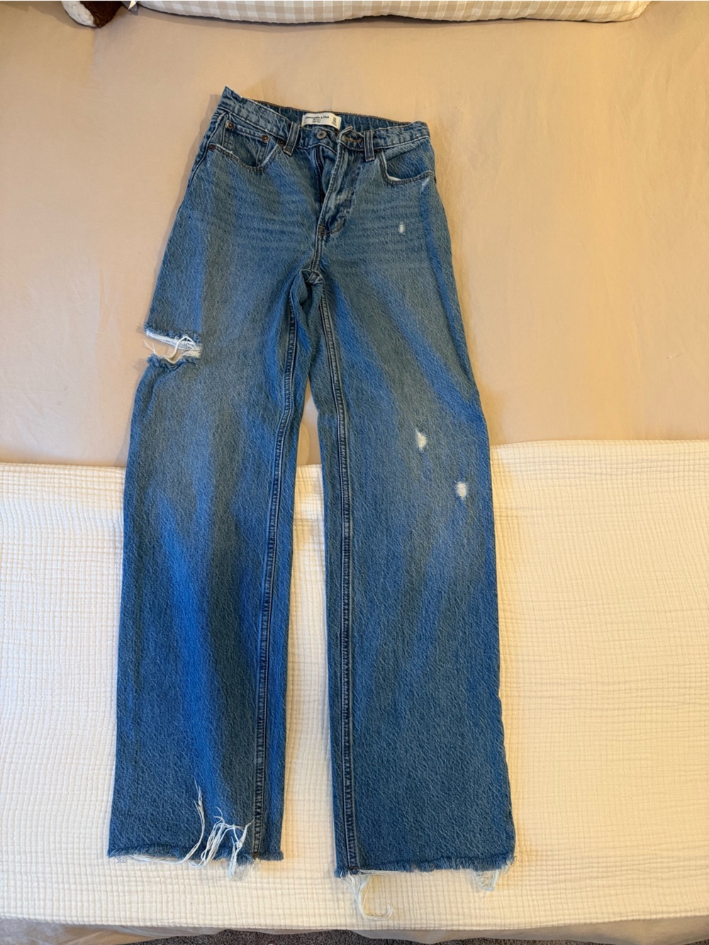 Abercrombie & Fitch Blue Women's Straight-Leg Jeans